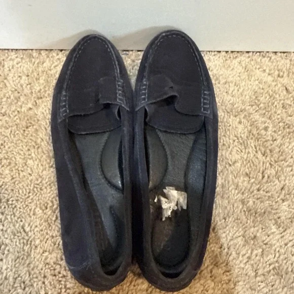 Born Shoes Womens Size 7.5 Blue Suede Driving Loafers Slip On Comfort Casual - Picture 5 of 8